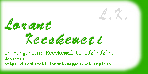 lorant kecskemeti business card